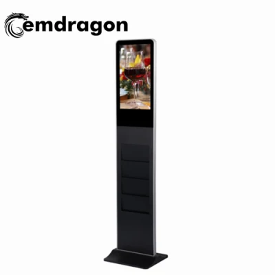  Anuncio de 42 pulgadas Android Reproductor Suelo quiosco con soporte de folleto LCD Digital Signage con pantalla táctil