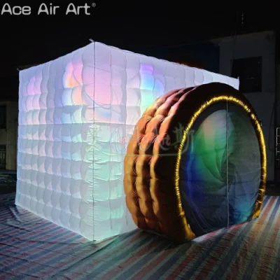  Puerta de lente inflable portátil Foto Booth LED Fotografía Booth con Luz de color para el partido o Selfie