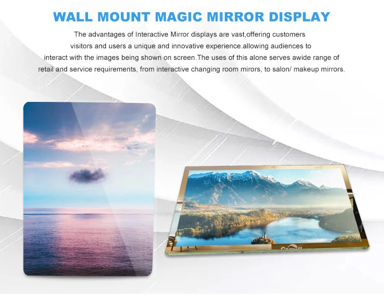 Envison Vertical Wall Mounted Smart Magic Mirror Photobooth Digital Signage LCD Advertising Display with Motion Sensor