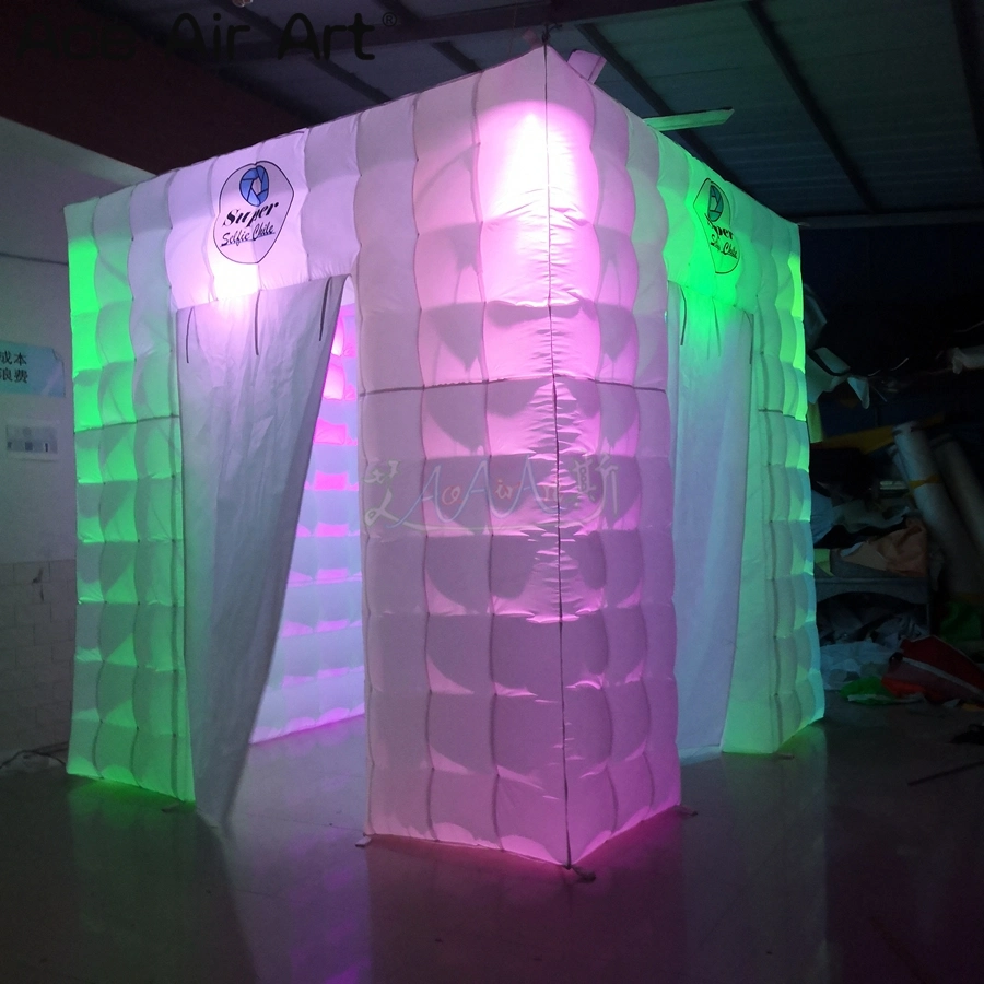 Inflatable LED Photo Booth Illuminated Cube Photogragh Booth for Advertising or Wedding Party