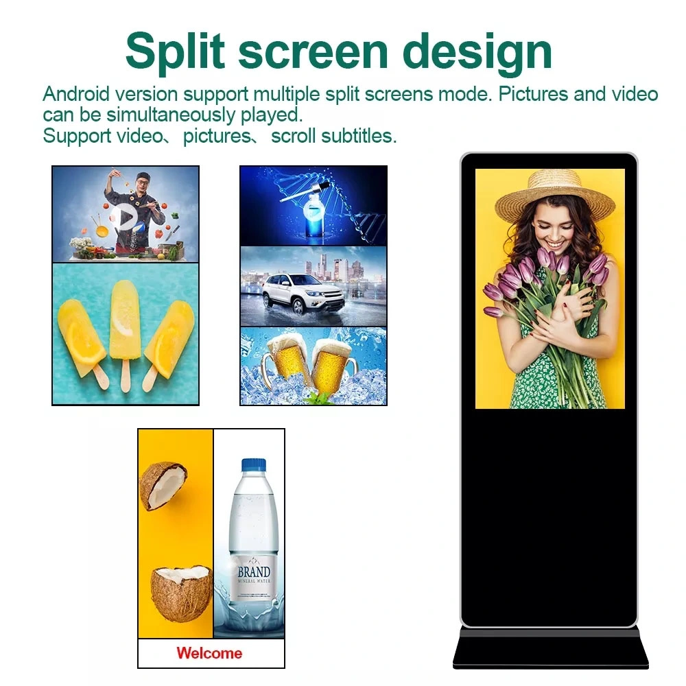 Photo Booth Floor Standing Digital Signage 43 Inch Android Advertising Playing Equipments LCD Display Photo Booth