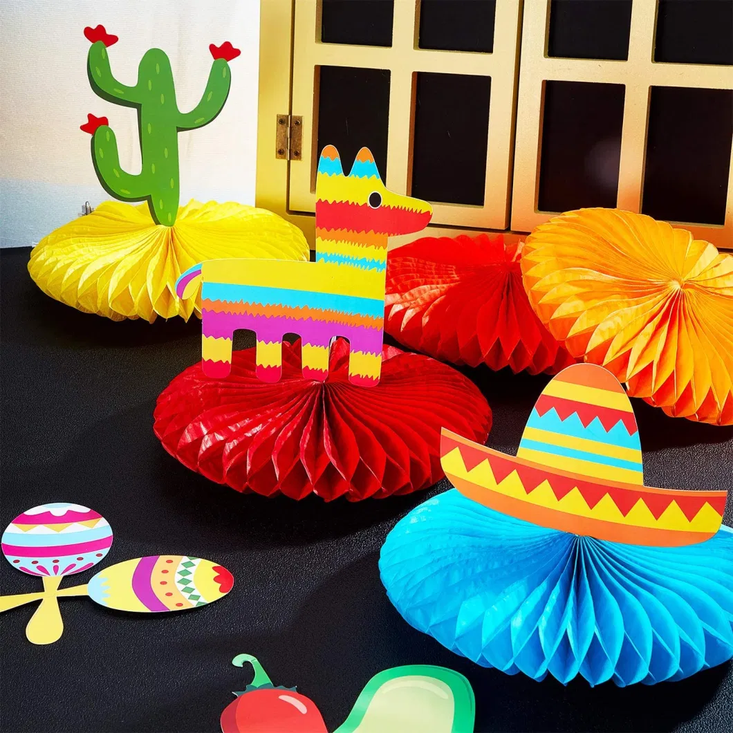 Party Supplies Fiesta Theme Party Table Centerpiece Set Paper Honeycomb Ball