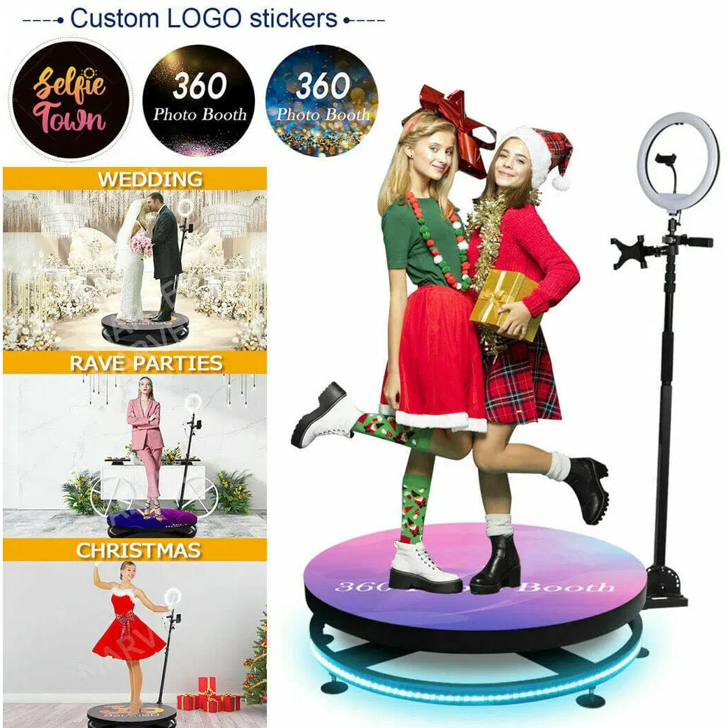 Portable Selfie 360 Spinner Degree Platform Business Photobooth Camera Vending Machine Video Booth 100cm 360 Photo Booth Machine for Wedding/Party