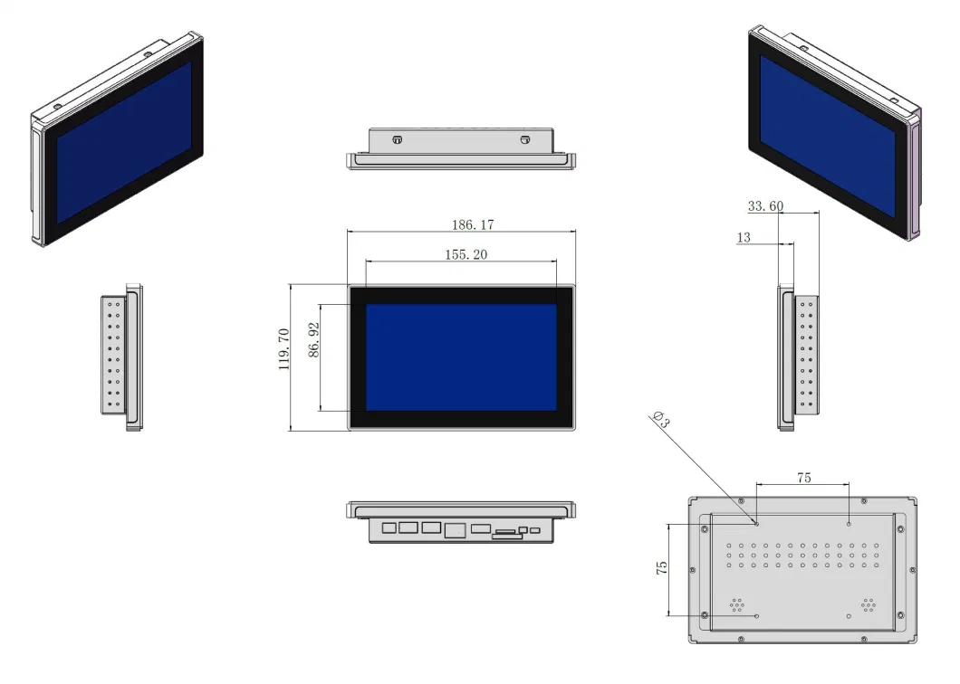 7 Inch IP65 4G WiFi NFC Barcode IC/ID Card Camera Industrial Touch All in One Panel PC