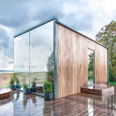  Au/NZS/USA Standard prefabbricatedlight struttura in acciaio Casa specchietto moderno cabina Deepblue Smarthouse
