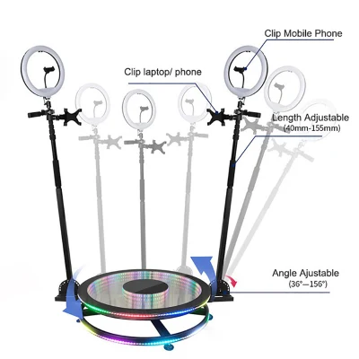 Spin degree 100cm 369 3D Ring Light Selfie Wedding Portable Videocamera 360 Photo Booth Photobooth 360