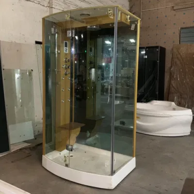  Cabina doccia con vasca a vapori e cabina doccia Mirror Gold Color Getti di agopuntura