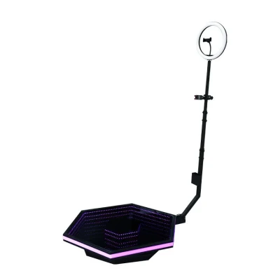 Photo Booth LED 360 in vetro temperato rotante automatico con RGB Photo Booth 360 Light Photo Booth