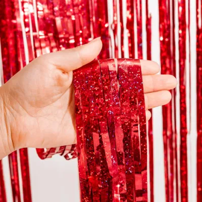 2 Pk metallizzato Tinsel foglio fringe tende Photo Booth sfondo Per il partito dell&prime;acquazzone del bambino compleanno matrimonio impegno nuziali partito dell&prime;acquazzone Decorazione Mu100327