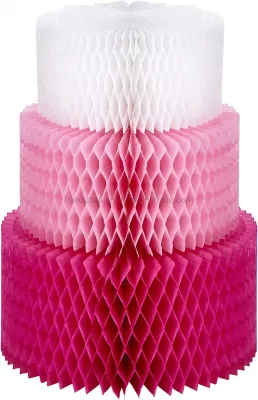 HKH Festa di compleanno tre strati torta forma carta Centro Honeycomb Pezzo