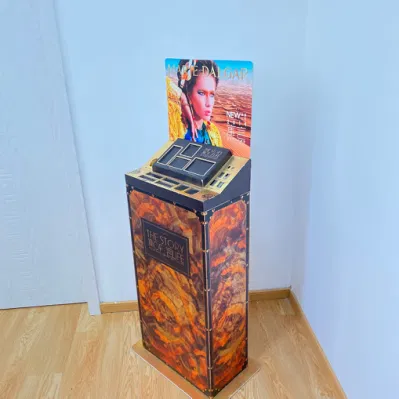Nuovo stile Golden Mirror cartone Cosmetic Display Stand for Goods Sales Promotion, Foundation