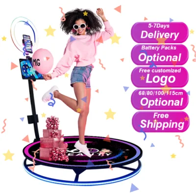 Mini macchina fotografica rotante personalizzata 115cm supporto LED vetro temperato 360 Chioschi fotografici per eventi di festa di nozze