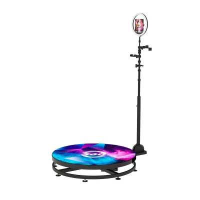 360 Photo Selfie Booth LED di controllo remoto intelligente automatico di base Rotazione leggera lenta
