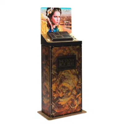 Nuovo stile Golden Mirror cartone Cosmetic Display Stand for Goods Sales Promotion, Foundation