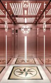  Ascensore domestico elevatore passeggero elevatore parti in titanio Specchio incisione cabina