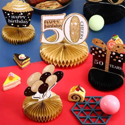  Forniture per feste Happy Birthday tema Party tavolo Centerpiece Set Paper Sfera a nido d&prime;ape