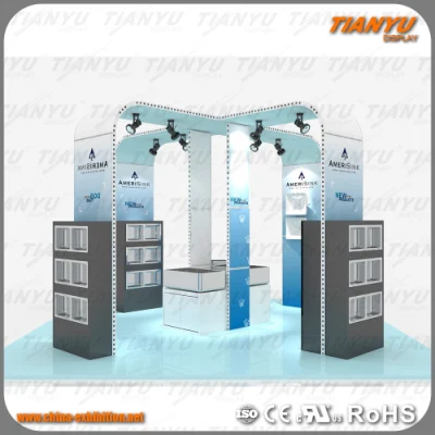 Cina tessuto tensione Photo Booth sfondo 3X3 Exhibition Booth Design Per la pubblicità