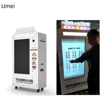  Intelligenza artificiale Cash pagamento Bianco cabina Photopoule Self Foto presa E chiosco di stampa