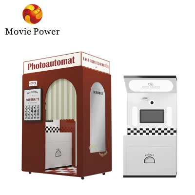 Shopping Center personalizzabile Shell Photo Booth host Machine Selfie foto Distributore automatico stand con stampante