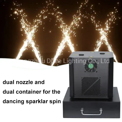  Testa mobile rotante ad angolo DMX 512 360 con doppia testa Macchina per spara a freddo con due teste, Pyro, ruota fuoco, gira danzando Fontana luce palco bianco