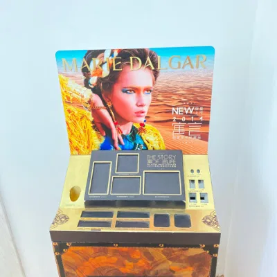 Nuovo stile Golden Mirror cartone Cosmetic Display Stand for Goods Sales Promotion, Foundation