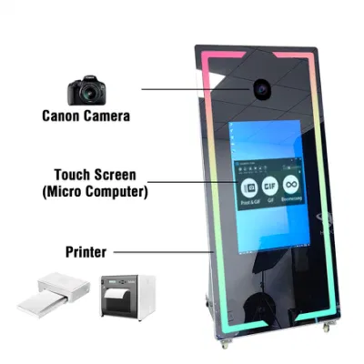 PhotoBooth Magic Mirror con TV 4K 1 set Easy Selfie Specchio Photo Booth macchina telaio LED Magic Mirror a forma di freccia Photo Booth