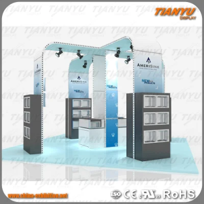 Cina tessuto tensione Photo Booth sfondo 3X3 Exhibition Booth Design Per la pubblicità