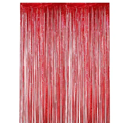 Vendita all&prime;ingrosso di fogli di metallo decorazioni Tinsel foglio di alluminio Tenda per foto Sfondo stand