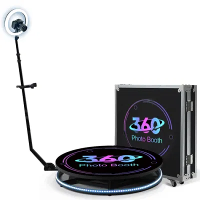  360 Photo Booth Machine Selfie Video piattaforma girevole con Illuminatore anulare