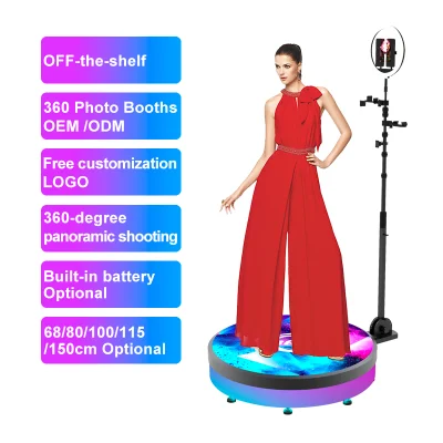 Spiner per fotobottaggio ODM/OEM Magic Lighting LED 360 selfie Factory Fotocamera Photoooth con palcoscenico