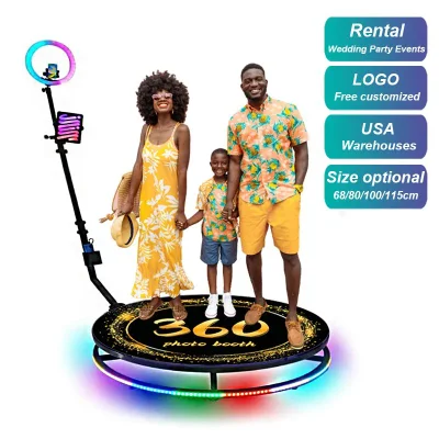  La fabbrica è stata spedita in 48h per 360 stand di foto gratis per Festa di nozze automatico filatura 360 fotocamera iPad Photobooth macchina 100cm 40 pollici