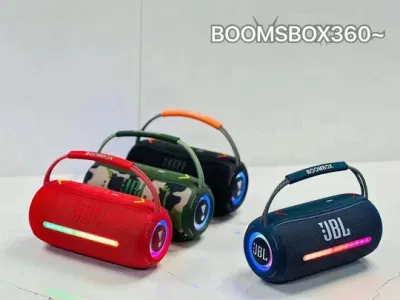 Booms Box 360 altoparlanti portatili Kit altoparlanti per esterni Mini Wireless Sistema di altoparlanti a mani libere con supporto per altoparlanti LED
