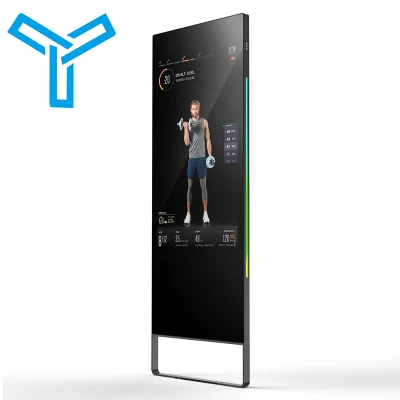 Pannello IPS interattivo da 32 pollici 43 pollici Gym Intelligent Touch Supporto da pavimento per schermo Kiosk 2K 4K HD Android TV WiFi Fitness Smart Magic Mirror Photobooth
