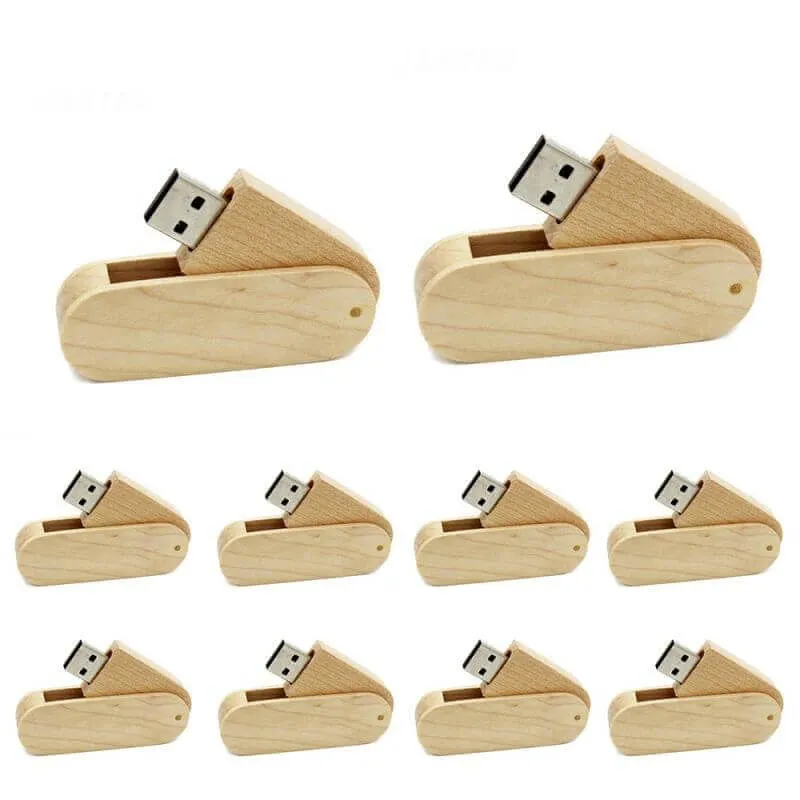 Wooden Rotating USB Stick 2.0 Photography Gift Memory Stick Free Logo Available