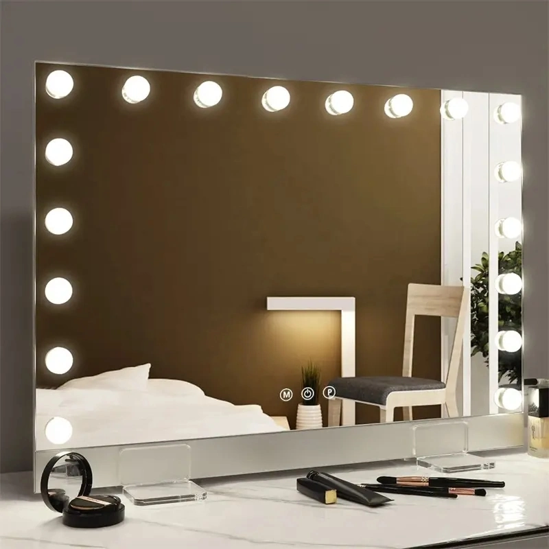 New Arrival Taking Selfies Remote Control Extra Large Hollywood Makeup Mirror Thin Vanity Mirror with Selfie Stand