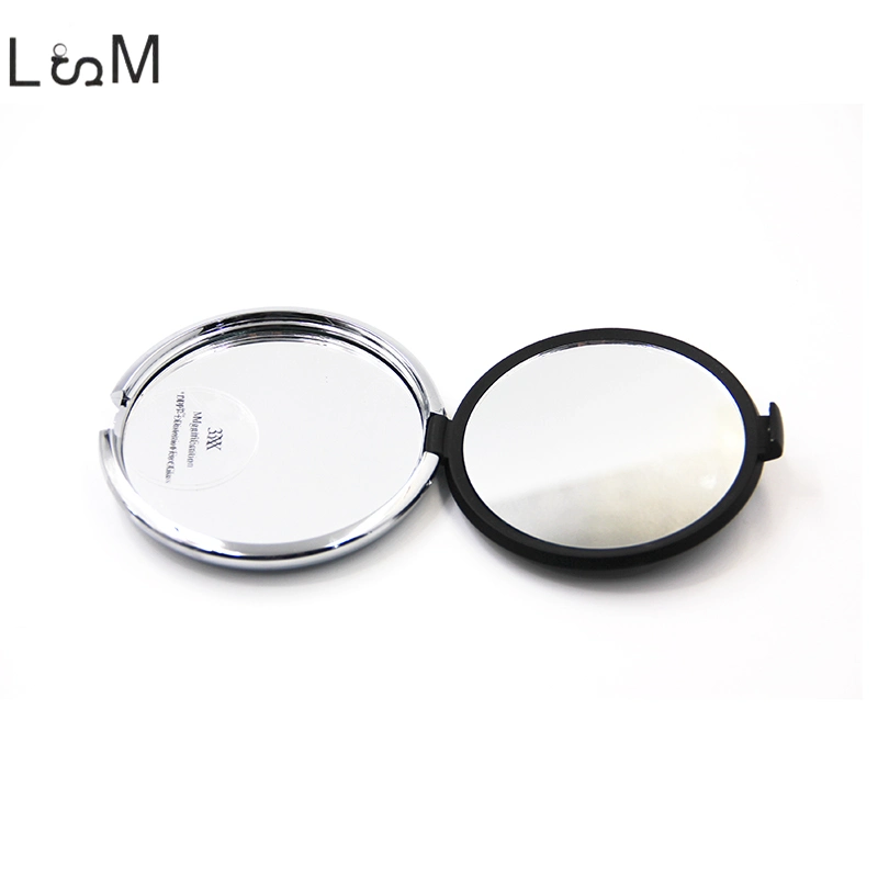 White Black Plastic Color Portable Vanity Mirror Hand Pocket Magic Makeup 3X Magnifying Mirror