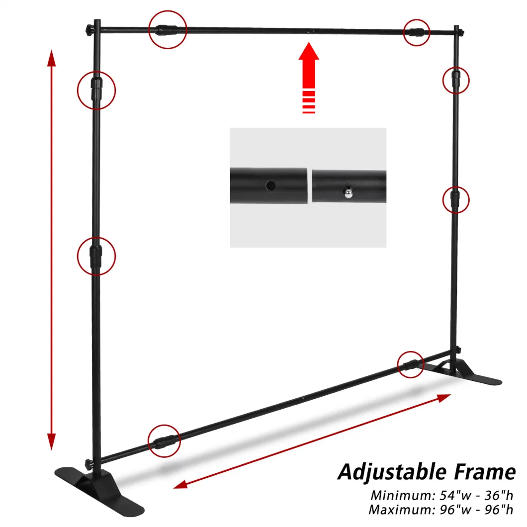 Portable Large Size Backdrop Stand Telescopic Adjustable Banner Display