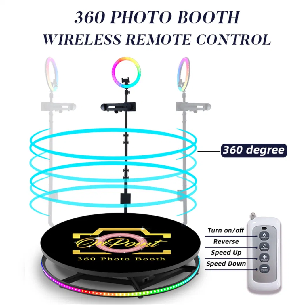 Rotating Slow Motion Kiosk Video 360 Degree Selfie Photobooth 360 Photo Booth Portable Platform