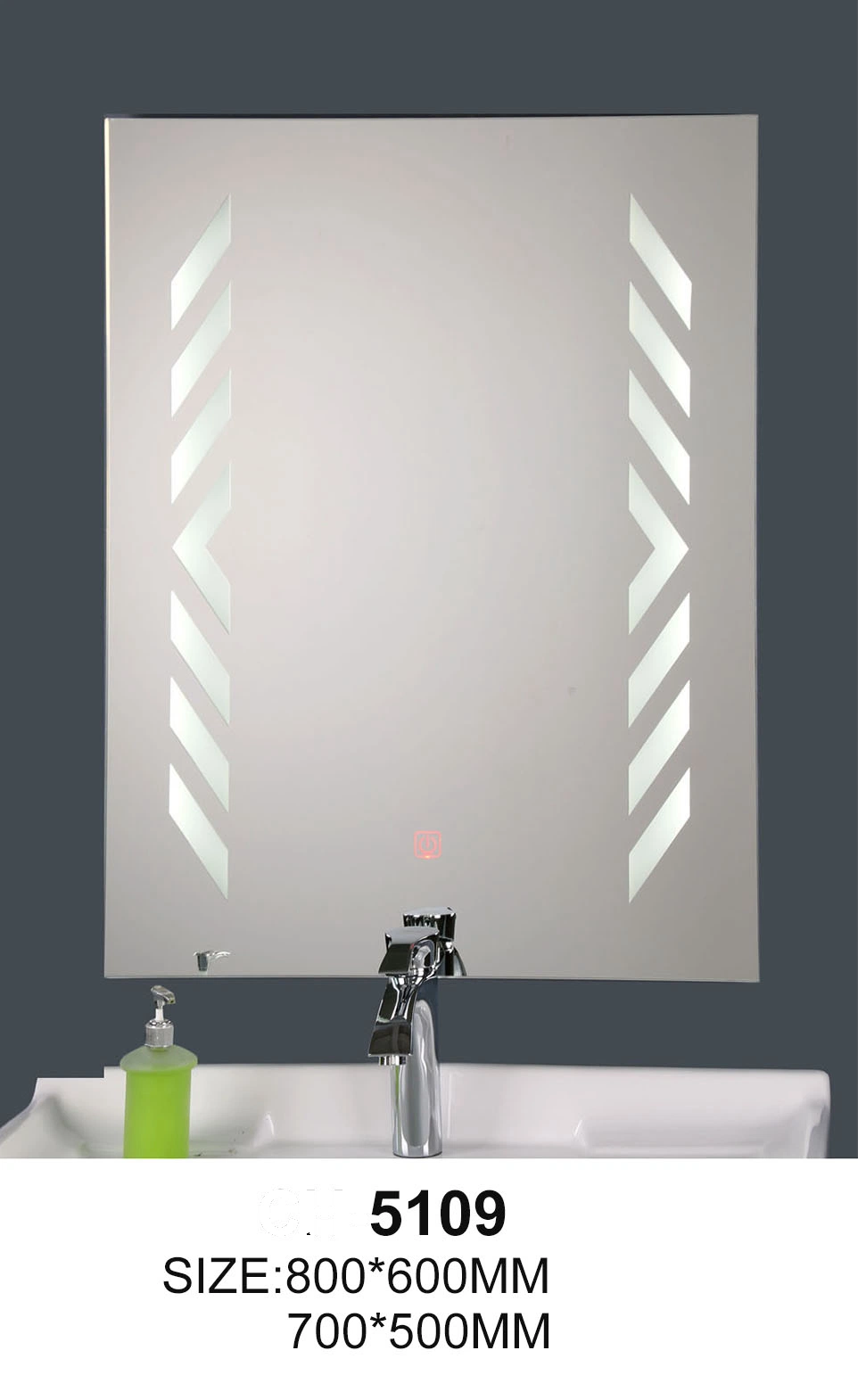 LED Illuminated Saber Certificate Wall Bathroom Smart Mirror