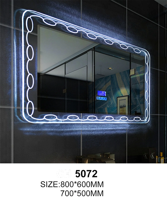 Double Glass Silver Home Wall Decor Bluetooth LED Smart Bathrooom Mirror