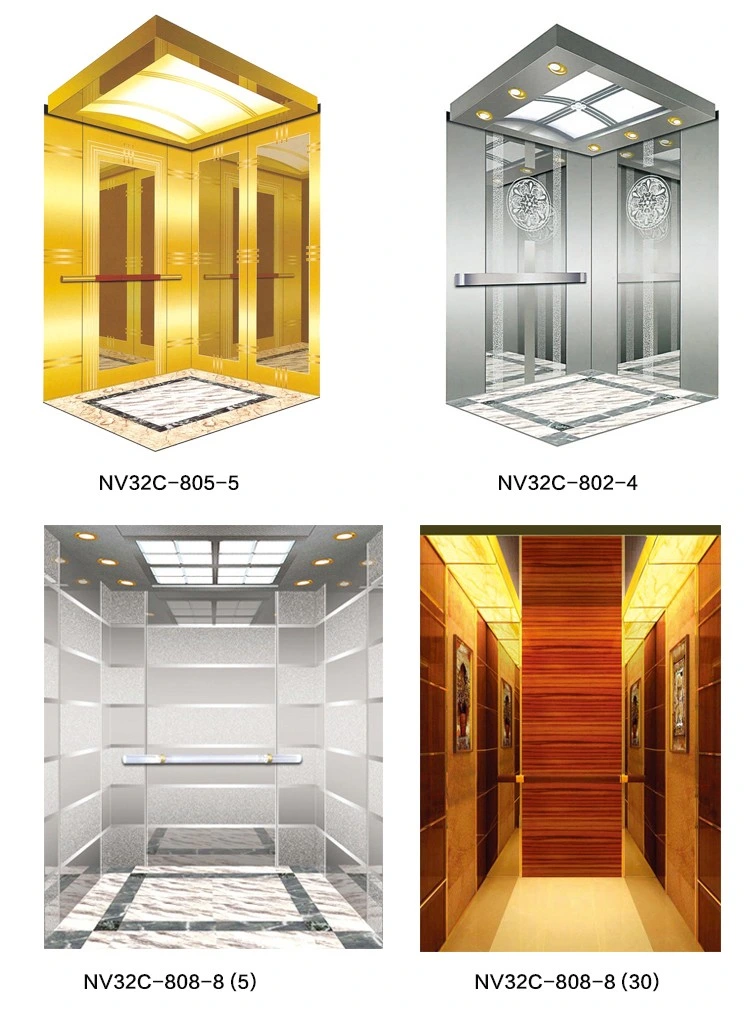 Mirror Stainless Steel Designed Passenger Elevator Cabin