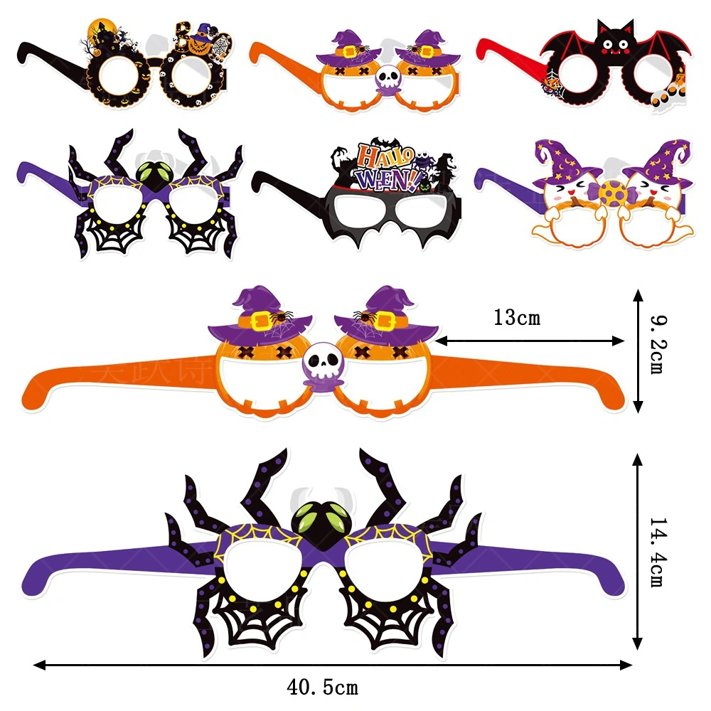 6 PCS Set Halloween Photo Booth Props Supplies Paper Eyeglasses Party Supplies