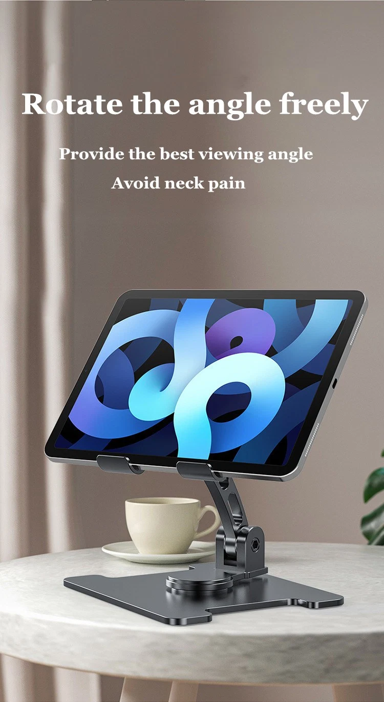 Aluminum Foldable Desktop 360 Rotation Tablet Stand