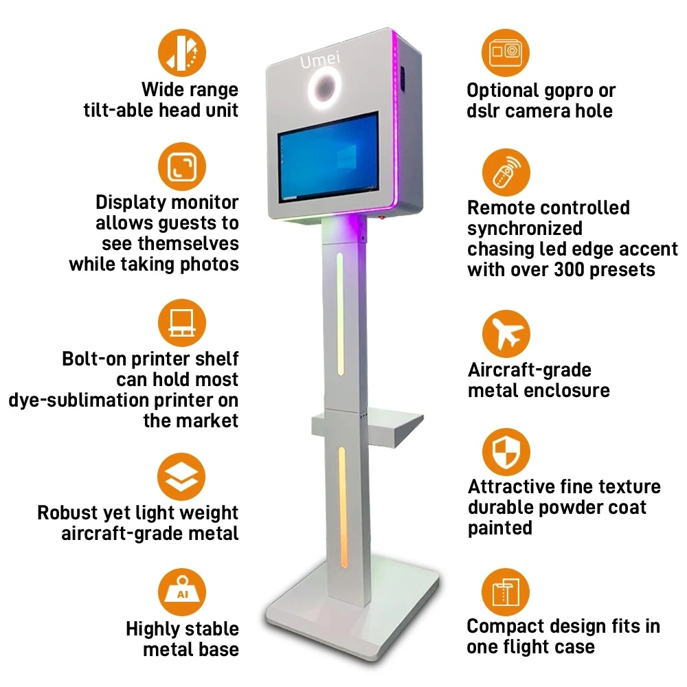 Custom Sheet Metal Photo Booth Progressive Stamping Sheet Metal Frame Chrome Plated Aluminum Sheet Metal Selfie Booth