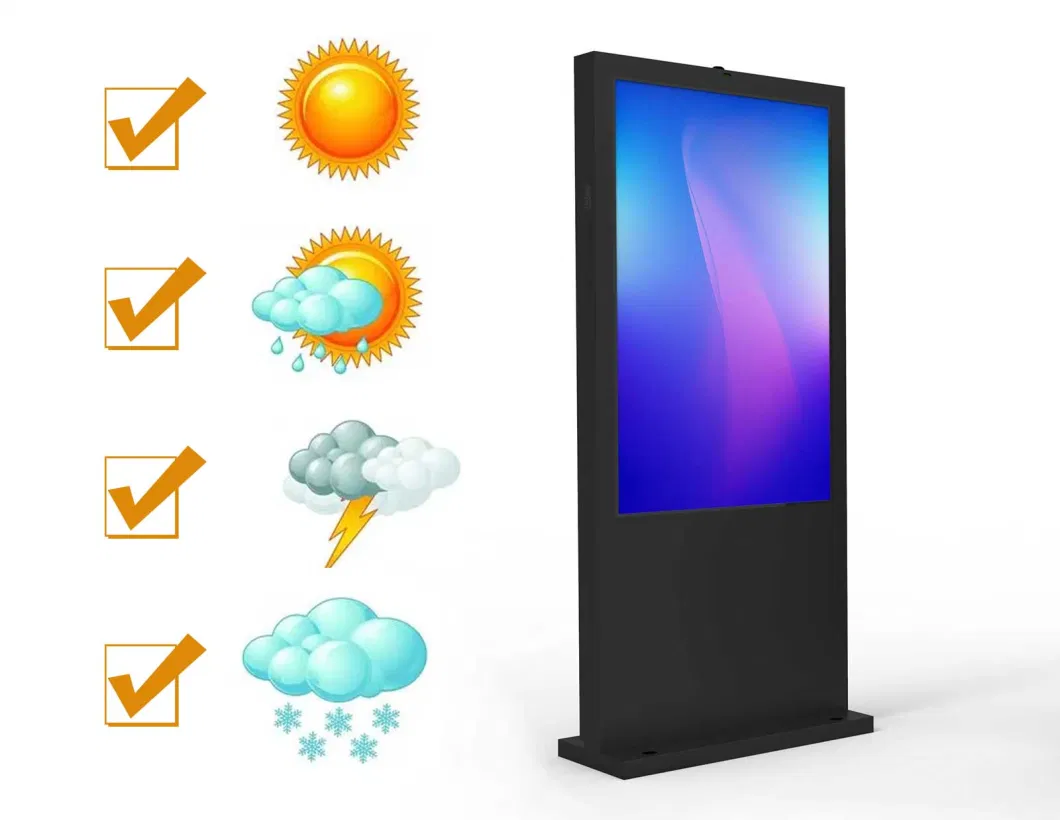High Brightness LCD Vertical Industrial Capacitive Screen Monitordigital Signage Smart TV Outdoor Touch Kiosk Photo Booth