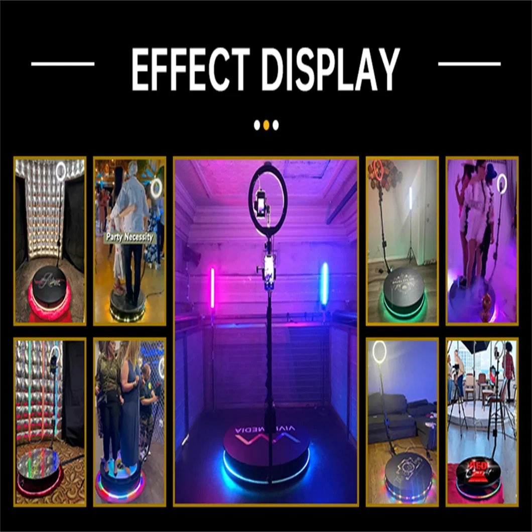LED Automatic Photo Booth Tempered Glass Plataforma Prix Selfie Video Cabina De Fotos Camera Machine 360 Photo Booth