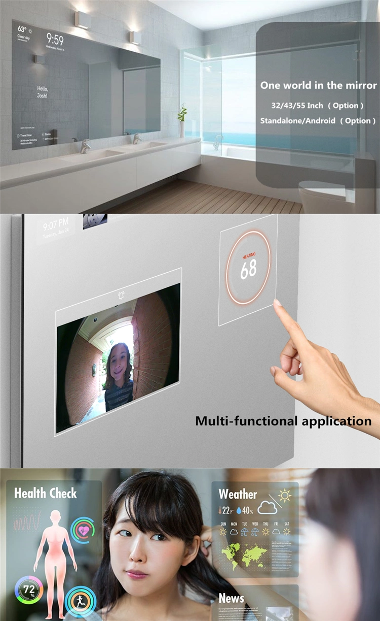 32 Inch Wall Mount Digital Signage Magic Mirror Booth Android / Standalone System Smart Photobooth Mirror Advertising