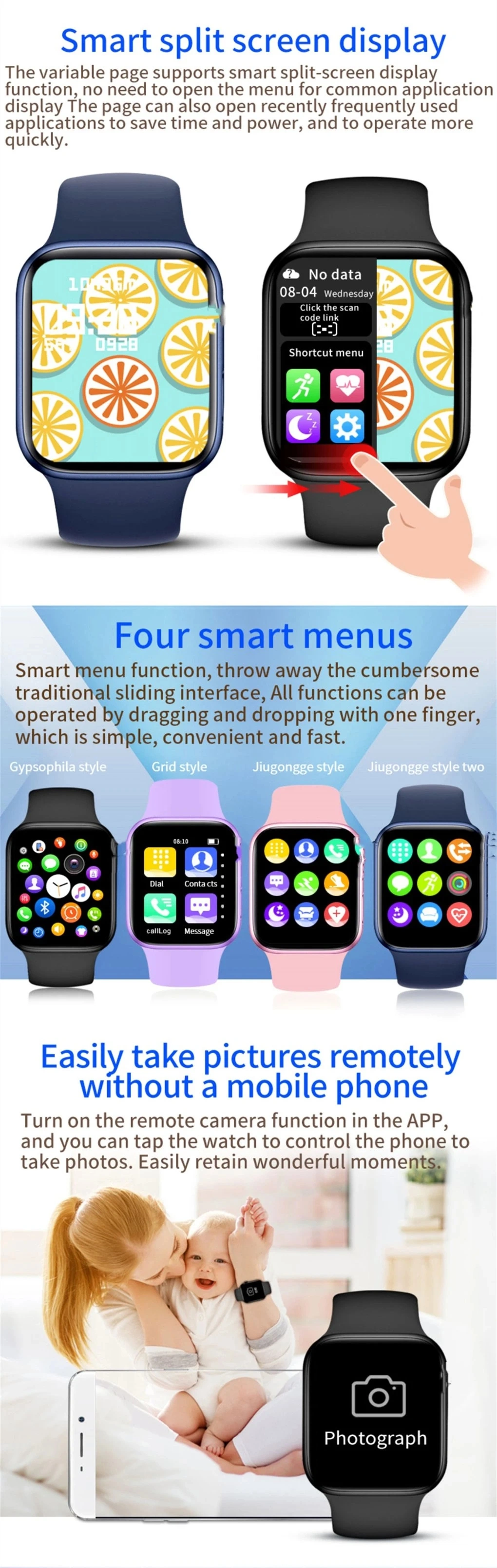 X8 PRO Max Smart Watch 1.9inch Big Bulid in Game Waterproof Touch Screen Android and Ios Smartwatch