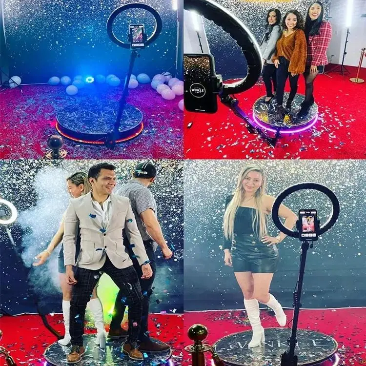 360 Photo Booth Automatic Slow Motion 100cm Full Metal Party Selfie Machine
