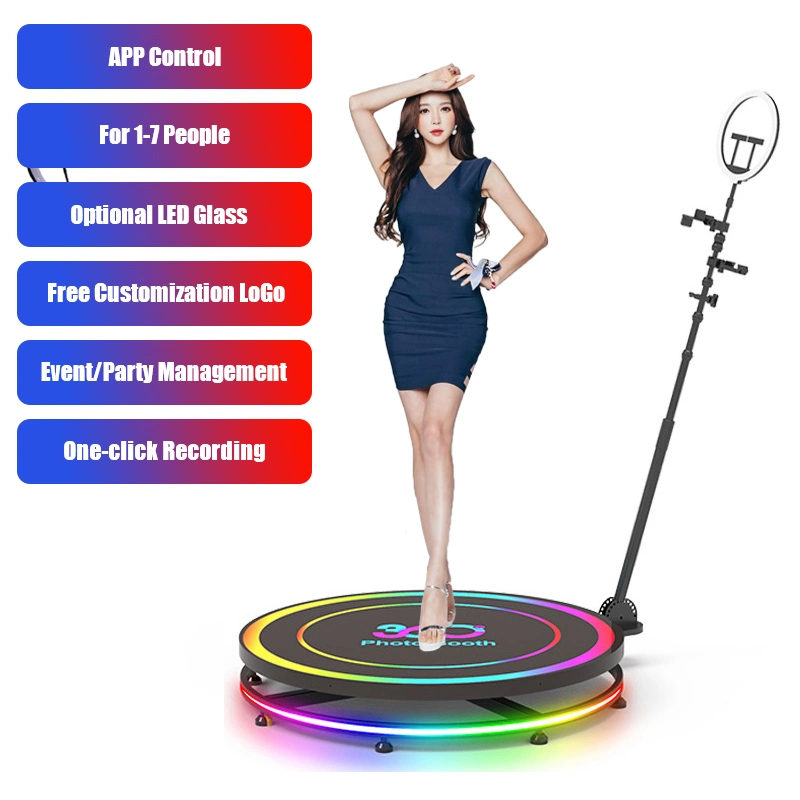 LED Ring Light Black White Photo Booth Stand 360 Surface Drop Portable